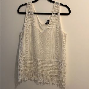 Crochet fringe top
